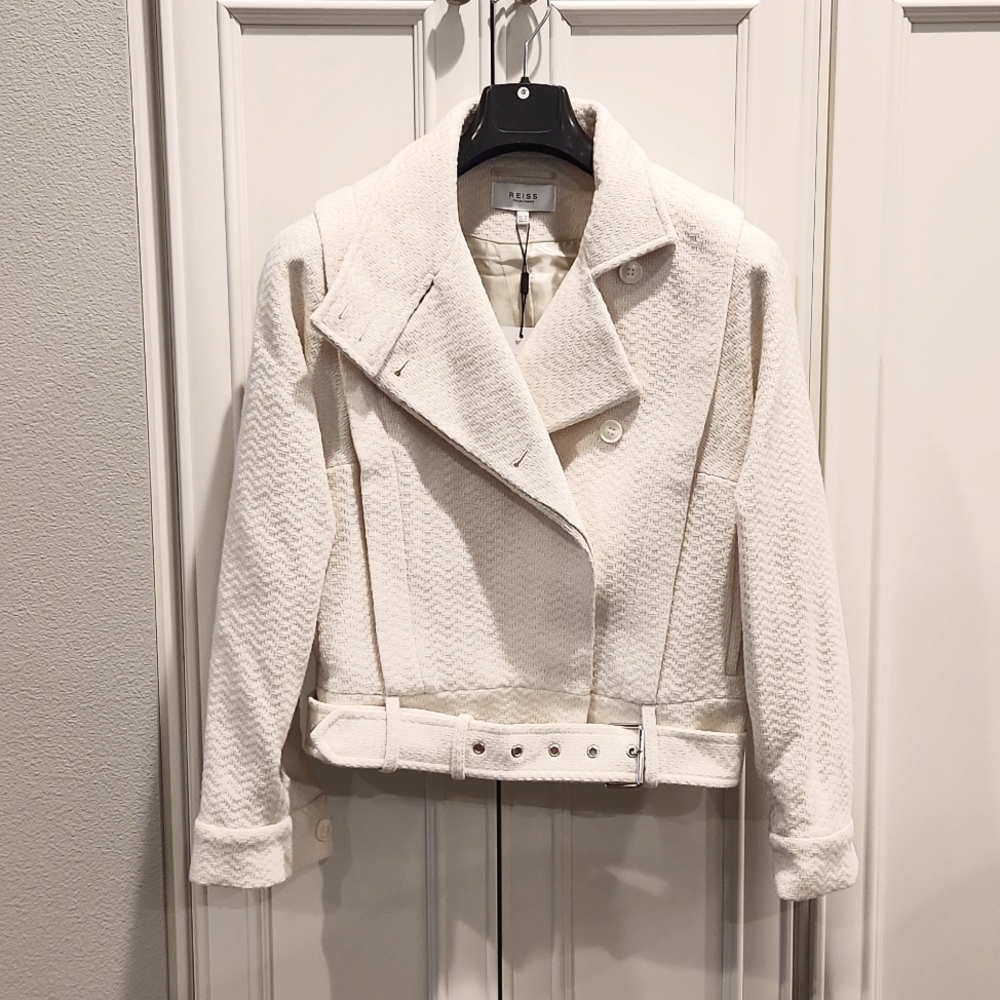 NWT REISS | Clara Wool Blend Biker Jacket - Picture 8 of 12